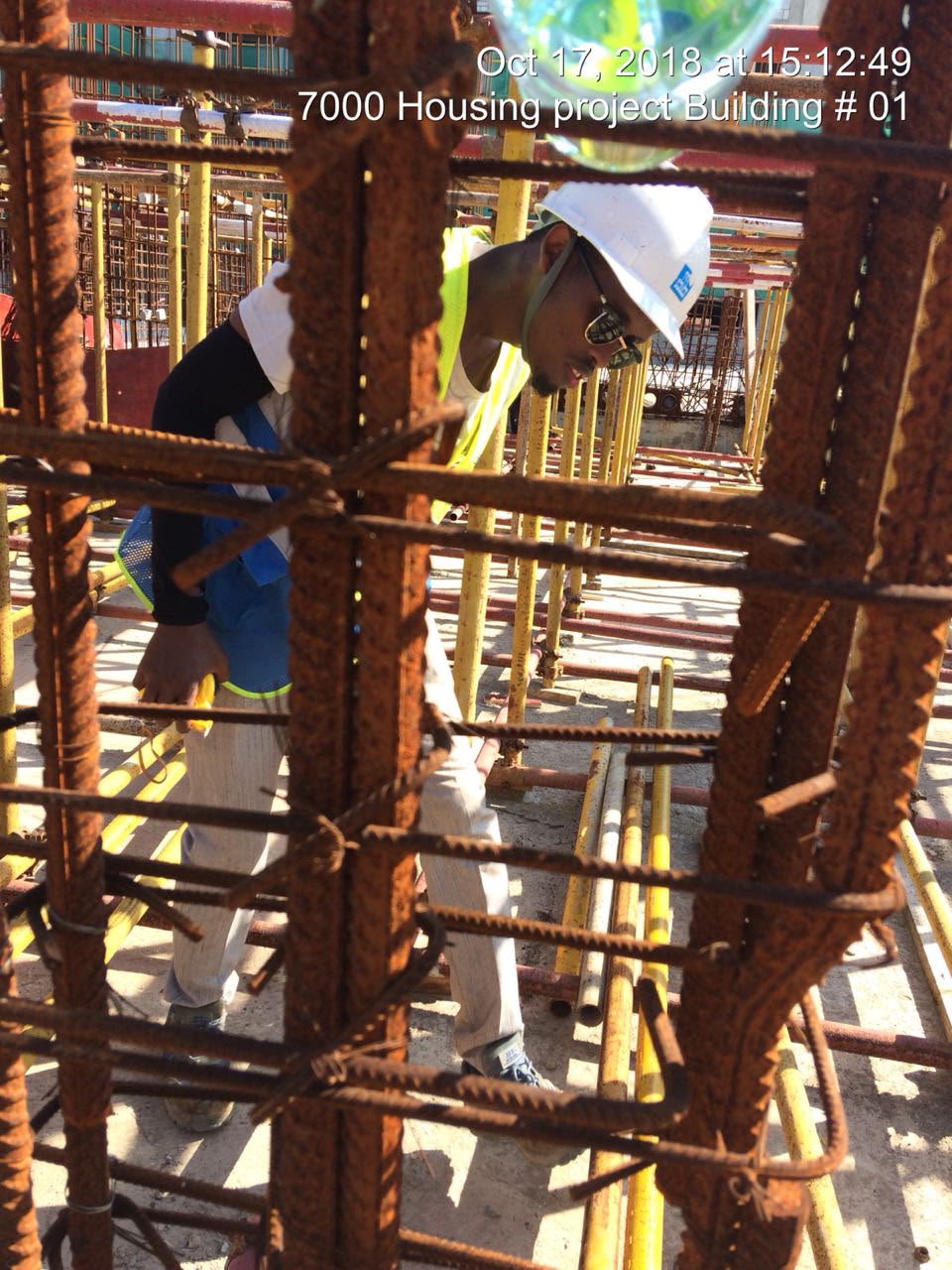 Construction work at the 7000 Housing Project, Building No. 01
